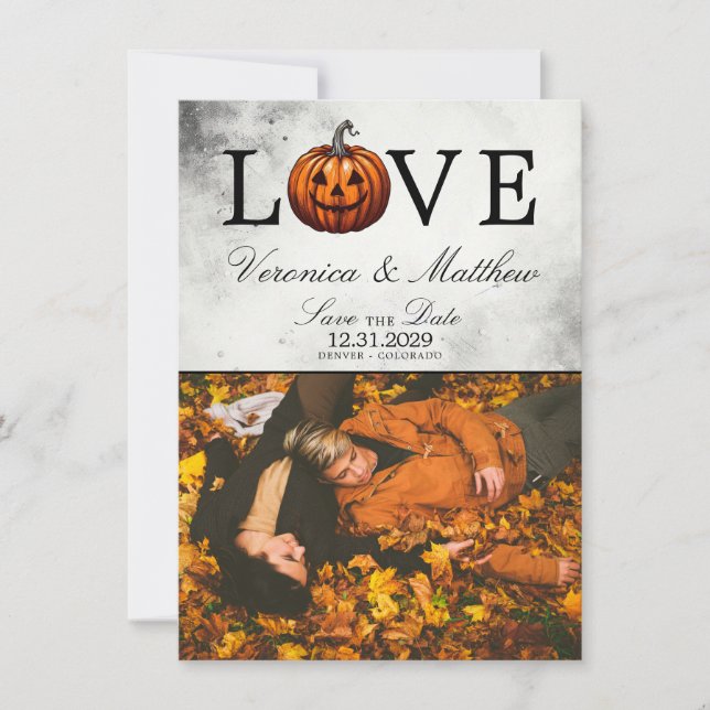 Love Pumpkin Save The Date Card (Front)