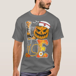 Love Pumpkin Stethoscope Nurse Halloween Women Men T-Shirt