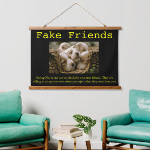 LOVE Puppies together in one basket Hanging Tapest Hanging Tapestry