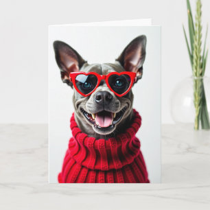 Love Puppy Heart Glasses Card