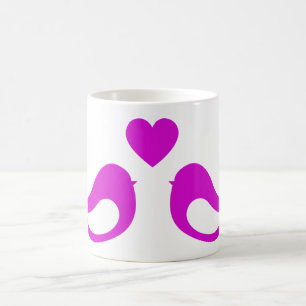 Love Purple And White Lovebirds Travel Coffee Mug