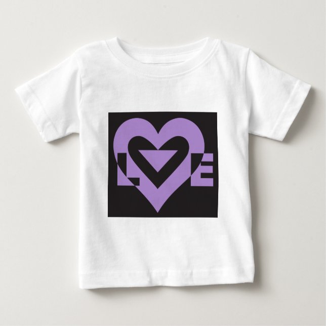 Love Purple on Black Baby T-Shirt (Front)