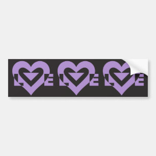 Love Purple on Black Bumper Sticker