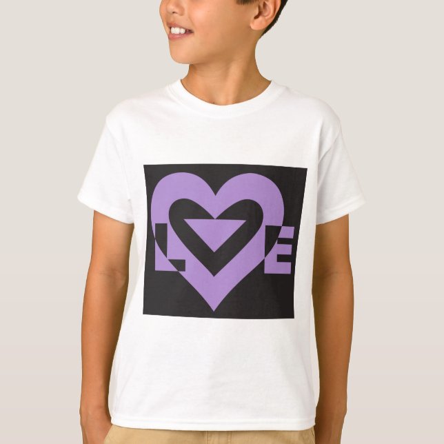 Love Purple on Black T-Shirt (Front)