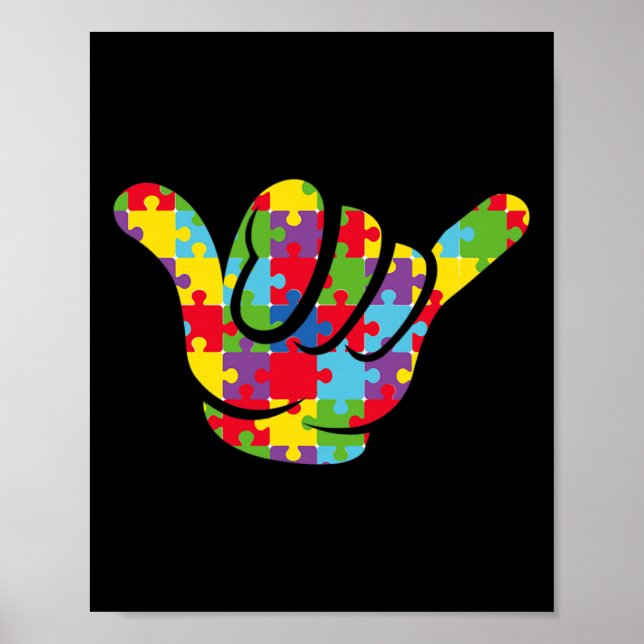 Love Puzzle Hand Sign Language Autism Awareness Su (Front)