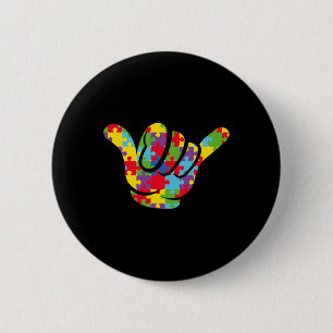 Love Puzzle Hand Sign Language Autism Awareness Su 6 Cm Round Badge