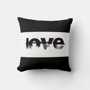 love quote bold text black and white modern style cushion