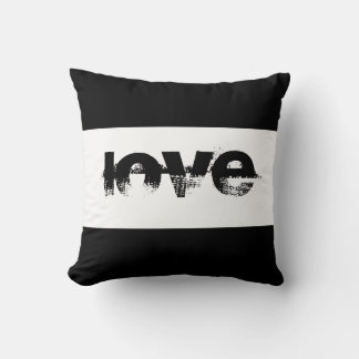love quote bold text black and white modern style cushion