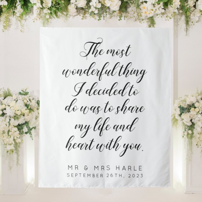 Love Quote Calligraphy Style Wedding Backdrop Tapestry (Creator Uploaded)