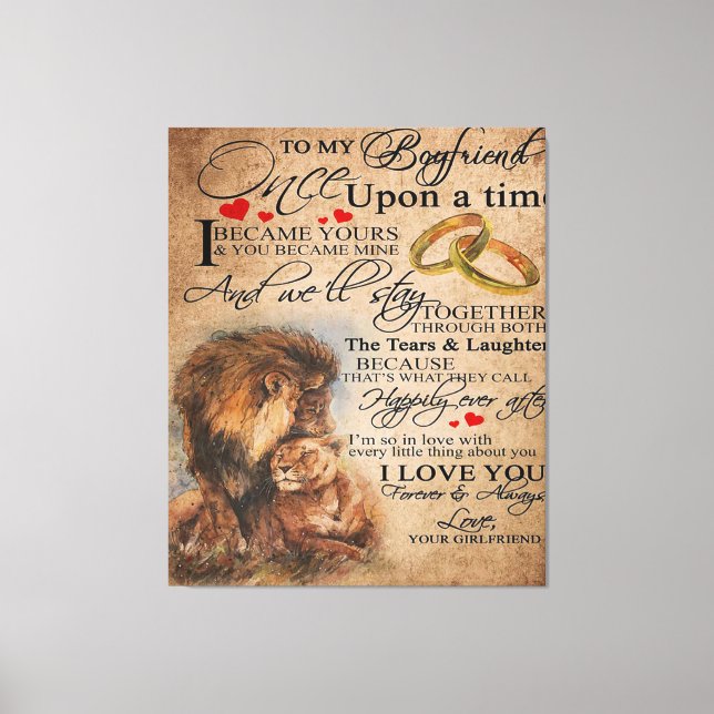 Love Quote For Boyfriend | Cute Boyfriend Gift Canvas Print (Front)