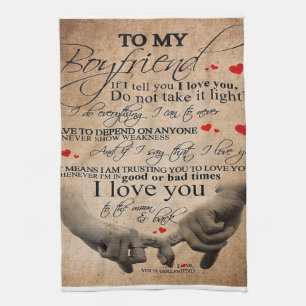 Love Quote For Boyfriend Cute Home Decor Tea Towel