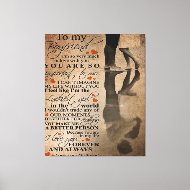 Love Quote For Boyfriend | Funny gift for him Canvas Print (Front)