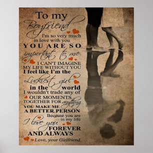 Love Quote For Boyfriend Funny gift for him Poster