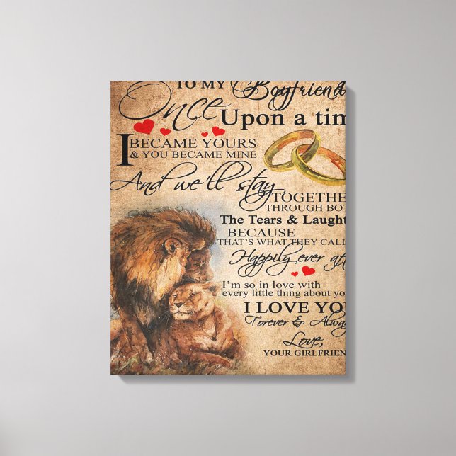 Love Quote For Boyfriend | Funny Quotes Present Canvas Print (Front)