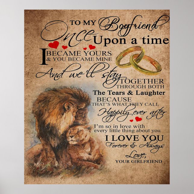 Love Quote For Boyfriend | Funny Quotes Present Poster (Front)