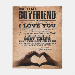 Love Quote For Boyfriend, Husband Love Birthday Fleece Blanket