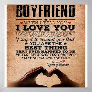 Love Quote For Boyfriend, Husband Love Birthday Poster