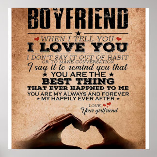 Love Quote For Boyfriend, Husband Love Birthday Poster