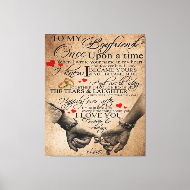 Love Quote For Boyfriend | Lovely Quotes Gift Canvas Print (Front)