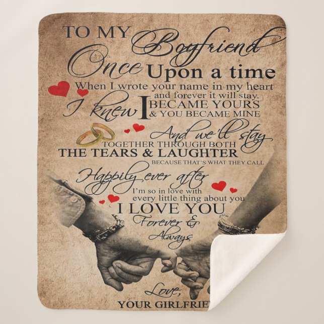 Love Quote For Boyfriend | Lovely Quotes Gift Sherpa Blanket (Front)