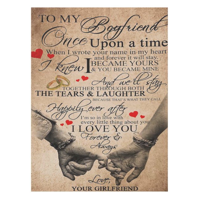 Love Quote For Boyfriend | Lovely Quotes Gift Tablecloth (Front)