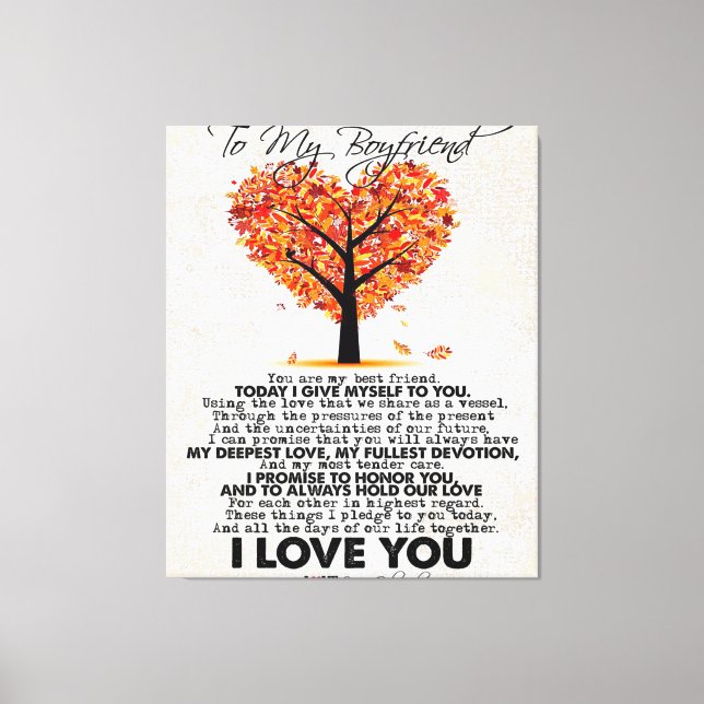 Love Quote For Boyfriend | Trendy Gift Canvas Print (Front)
