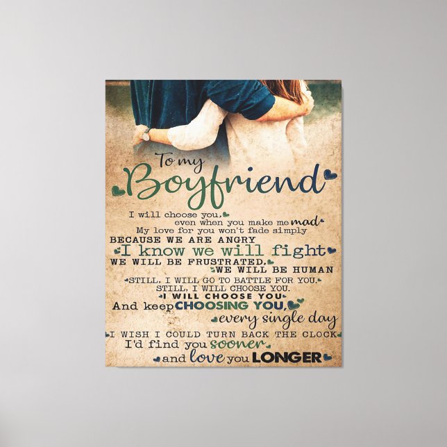 Love Quote For Boyfriend | Trendy Gift Canvas Print (Front)