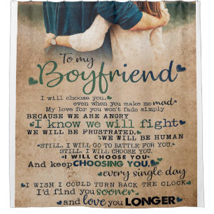 Love Quote For Boyfriend   Trendy Gift Shower Curtain
