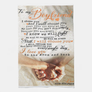 Love Quote For Boyfriend Trendy Gift Tea Towel