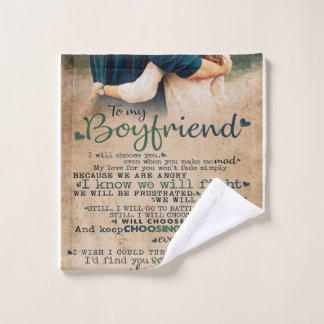 Love Quote For Boyfriend | Trendy Gift Wash Cloth