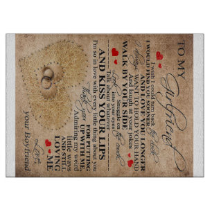 Love Quote For Girlfriend Cute Family Present Cutting Board