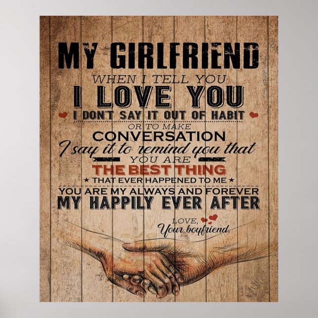Love Quote For Girlfriend | Funny Quotes Gift Poster (Front)