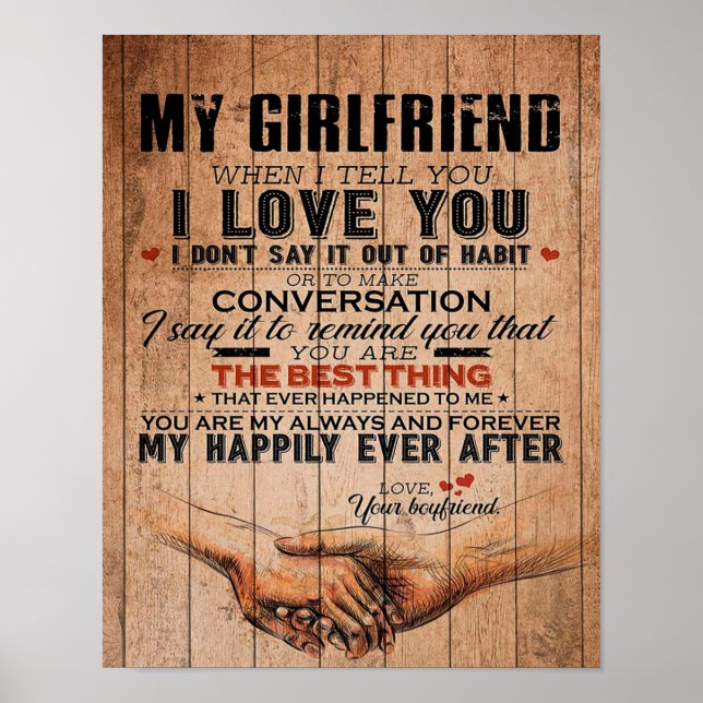 Love Quote For Girlfriend,Girlfriend Birthday Gift Poster (Front)