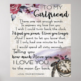 Love Quote For Girlfriend | Lovely Couple Gift Poster