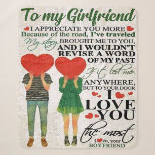 Love Quote For Girlfriend   Lovely Couple Gift Sherpa Blanket
