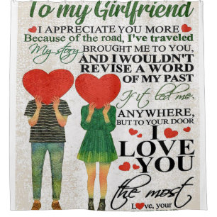 Love Quote For Girlfriend   Lovely Couple Gift Shower Curtain