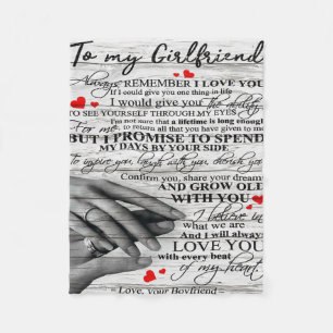Love Quote For Girlfriend   Matching couple gift Fleece Blanket