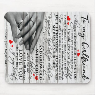 Love Quote For Girlfriend   Matching couple gift Mouse Pad