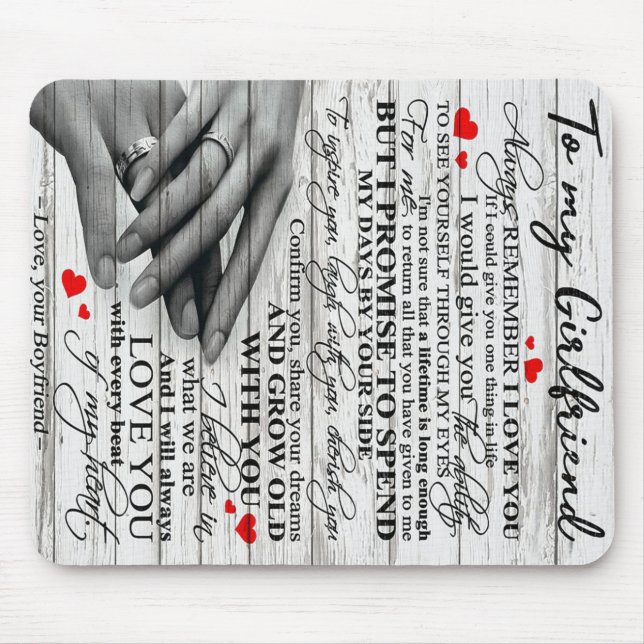 Love Quote For Girlfriend | Matching couple gift Mouse Pad (Front)