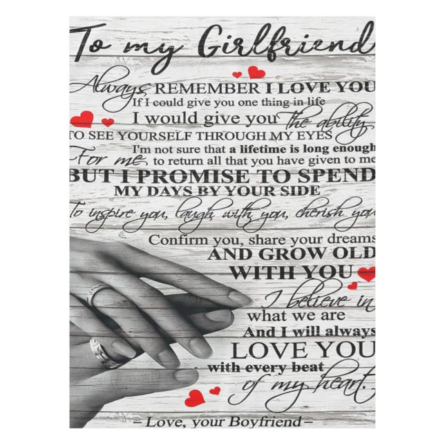 Love Quote For Girlfriend | Matching couple gift Tablecloth (Front)