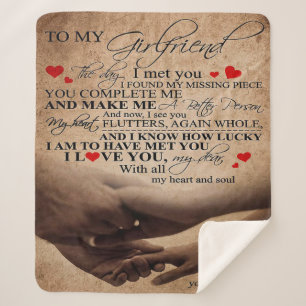Love Quote For Girlfriend Trendy Gift Sherpa Blanket