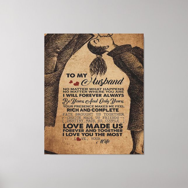 Love Quote For Husband | Best Gift For Husband Canvas Print (Front)