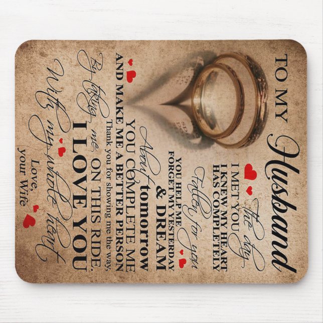 Love Quote For Husband | Best Gift For Husband Mouse Pad (Front)