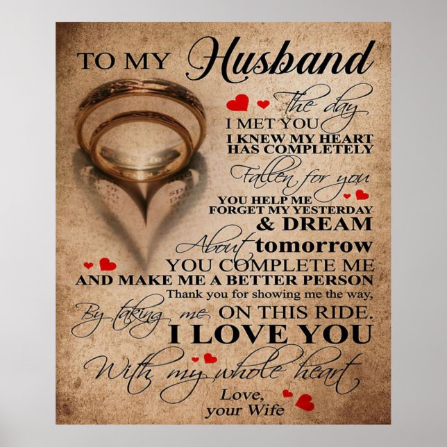 Love Quote For Husband | Best Gift For Husband Poster (Front)