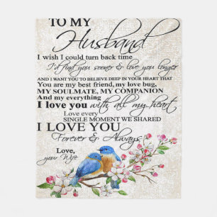 Love Quote For Husband   Cute Decor Fleece Blanket