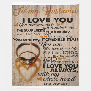 Love Quote For Husband   Cute Gift For Boyfriend Fleece Blanket