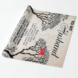 Love Quote For Husband Gift Idea, Husband Birthday Wrapping Paper