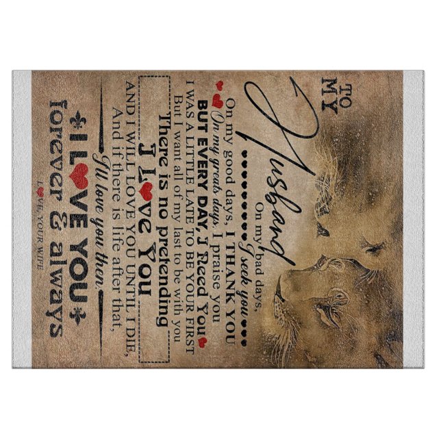 Love Quote For Husband | Lovely Family Decor Gift Cutting Board (Front)