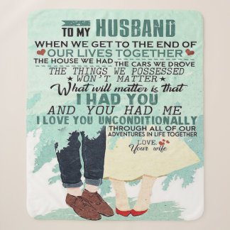 Love Quote For Husband | Lovely Gift Sherpa Blanket