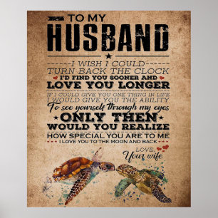 Love Quote For Husband Matching Couples Gift Poster